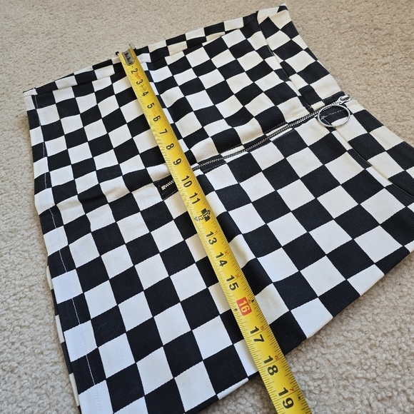 🌈Coolane O-Ring Zip Fly Checkered Black and White Skirt Size Small US 4 - Picture 7 of 9